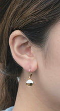 Load image into Gallery viewer, Octagon Lever Back Earrings Ruri &amp; Gold 8RRGP