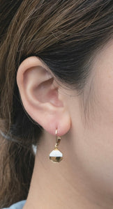 Octagon Lever Back Earrings Ruri & Gold 8RRGP