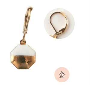 Octagon Lever Back Earrings Ruri & Gold 8RRGP