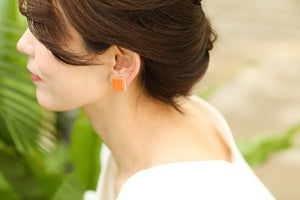 Square Stud Earrings Mikan (M)221